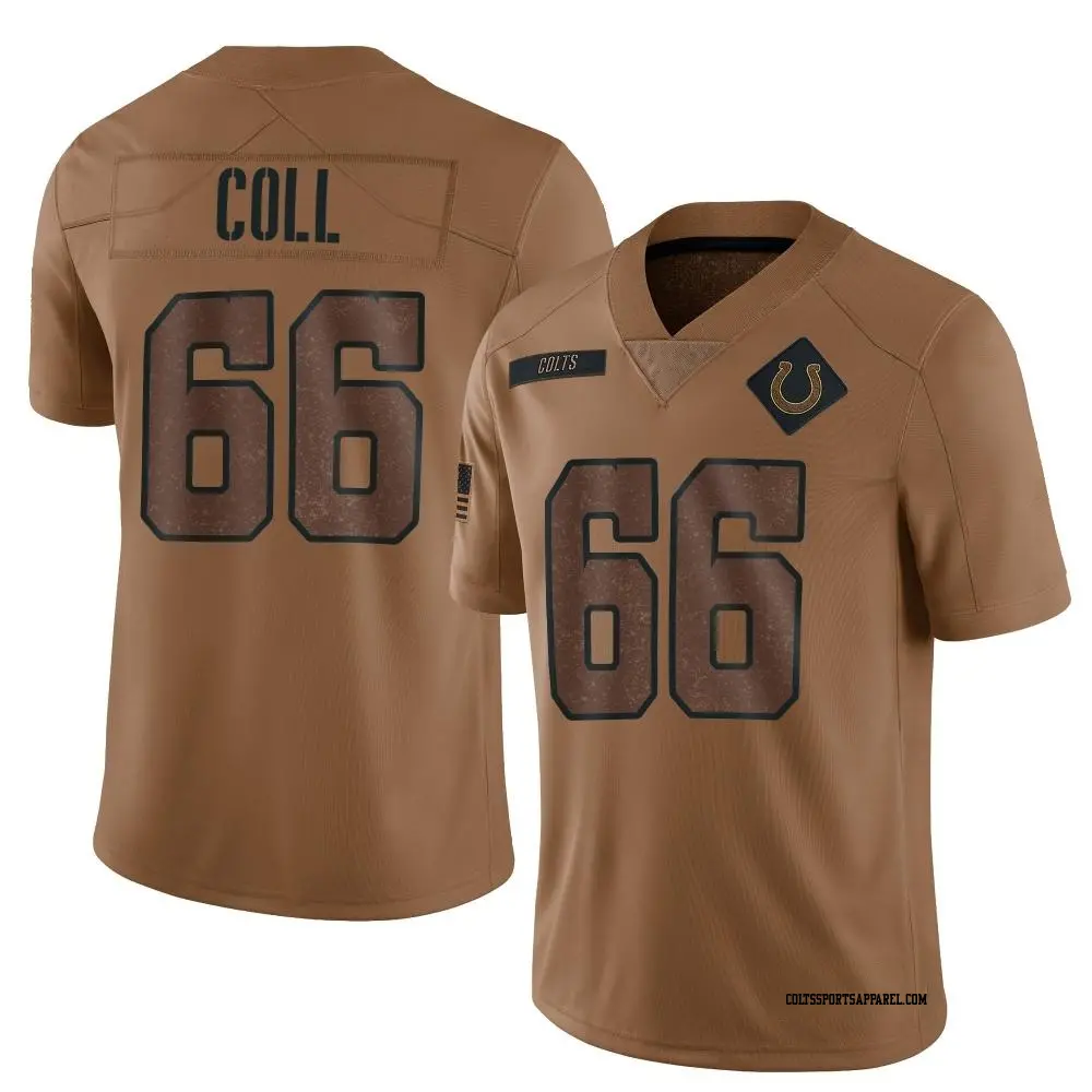 Limited Brown Men's Ryan Coll Indianapolis Colts 2023 Salute To Service Jersey